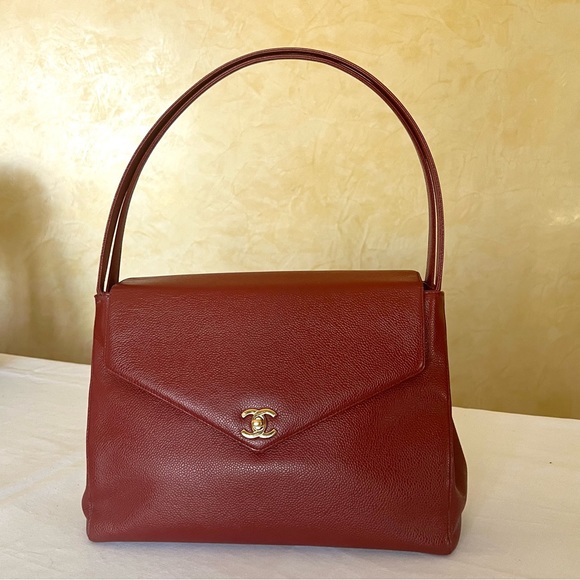 CHANEL Handbags - Chanel Envelope Flap Bag  dark red